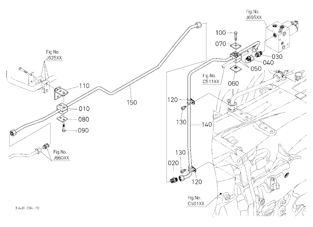 Hydraulic Oil Line (Front Axle Delivery Pipe/Rear)