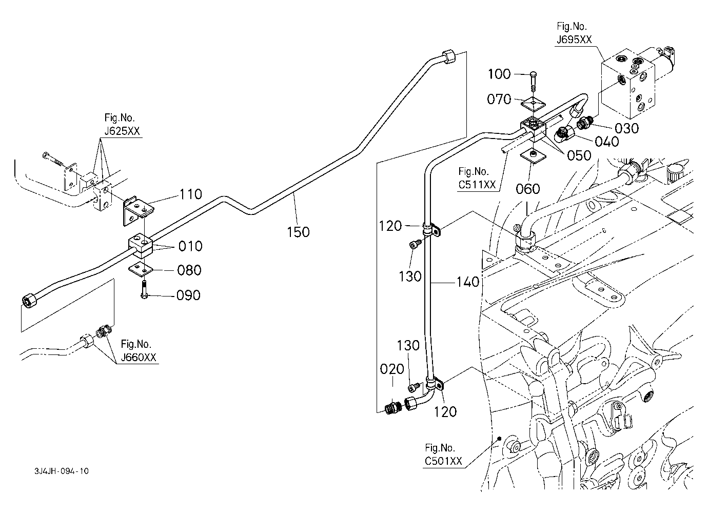 Hydraulic Oil Line (Front Axle Delivery Pipe/Rear)