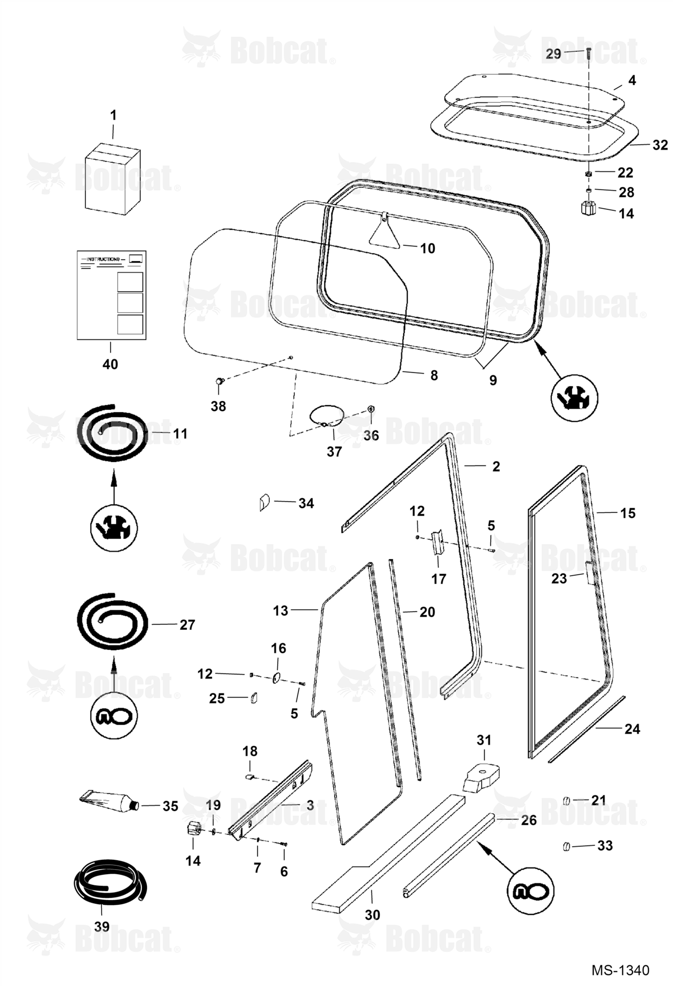CAB Windows (Top, Rear & Side)