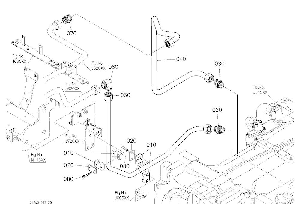 Hydraulic Oil Line (Oil Cooler/Rear) [With Front S