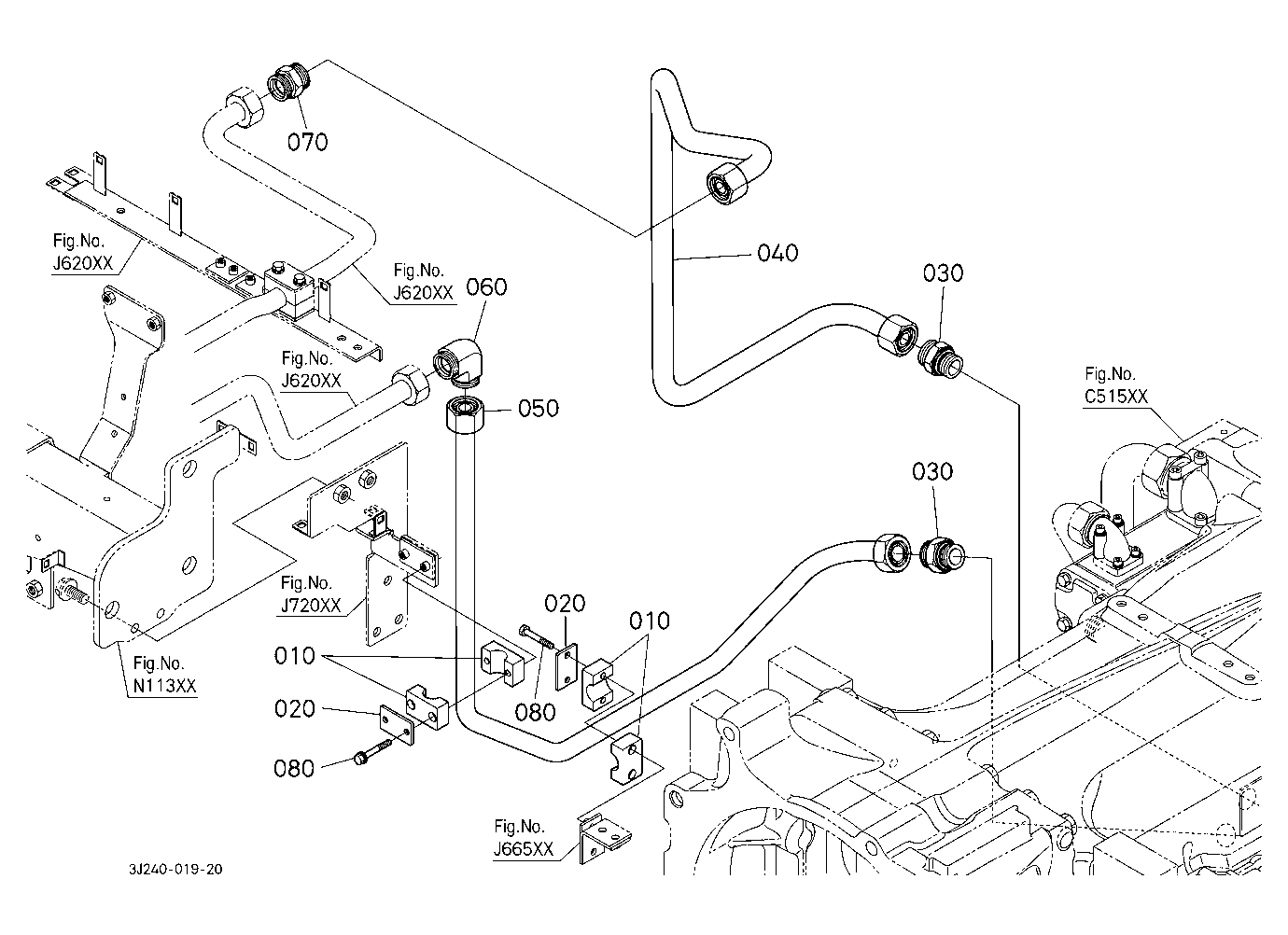 Hydraulic Oil Line (Oil Cooler/Rear) [With Front S