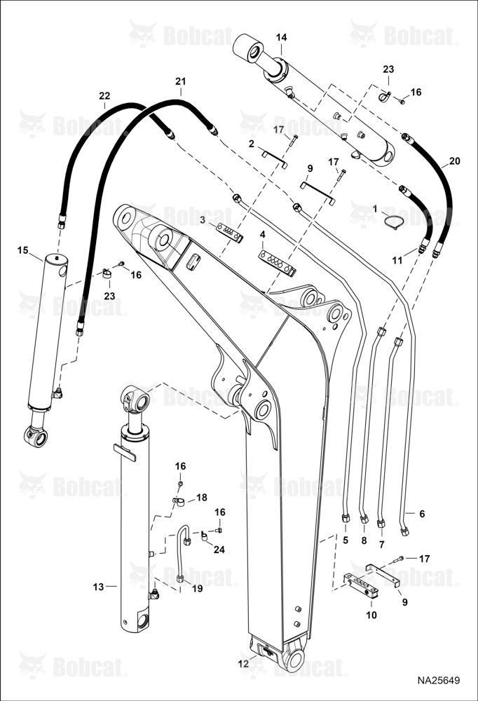 Hydraulic Circuitry (Work Tubelines & Cylinders)(Pedro Roquet) B4TD11346 & Above