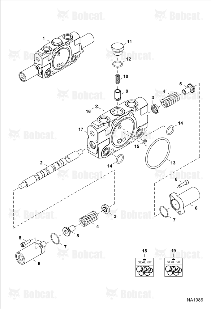 Hydraulic Control Valve (RH Travel Section)