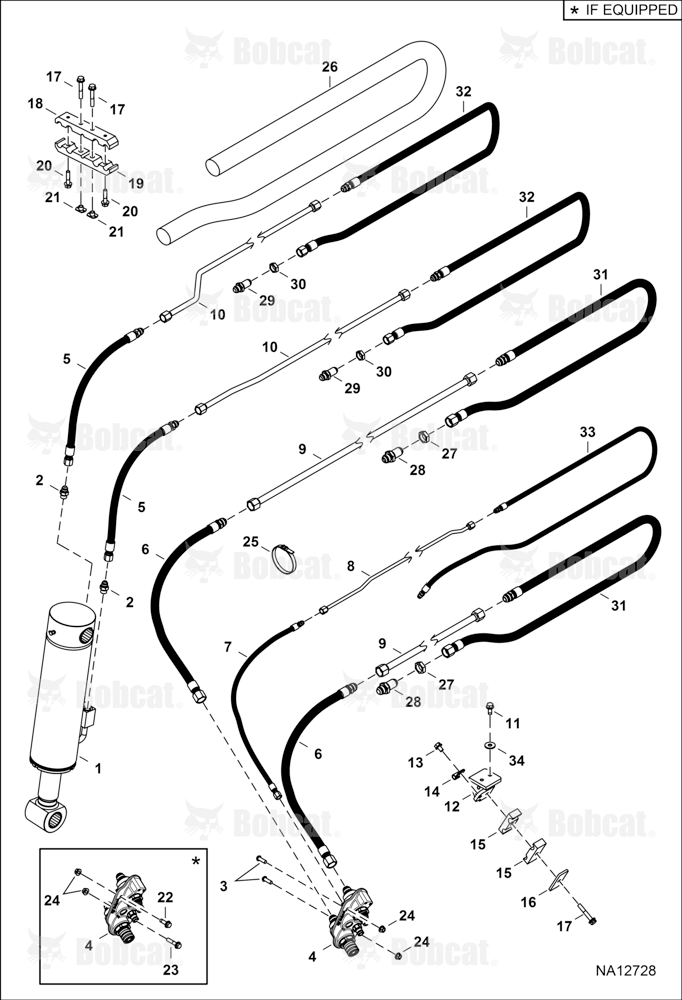 Hydraulic Circuitry (Inner Boom) B3YH11001 - B3YH12146