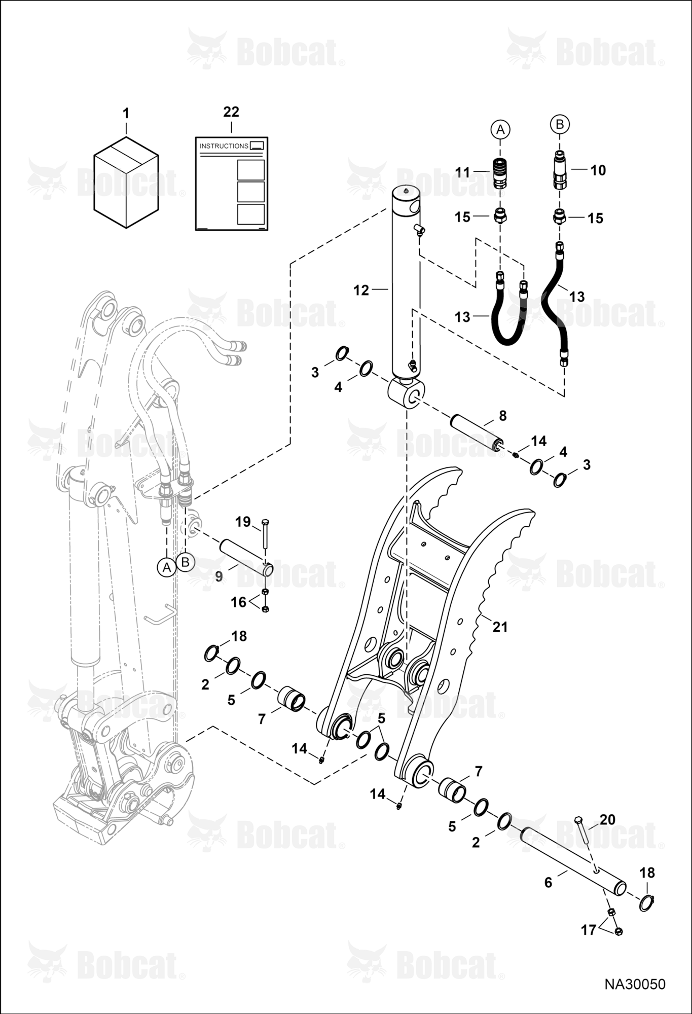 Clamp (Kit) (E48, E55, & E60) (X-change Coupler) (Aux Connection)