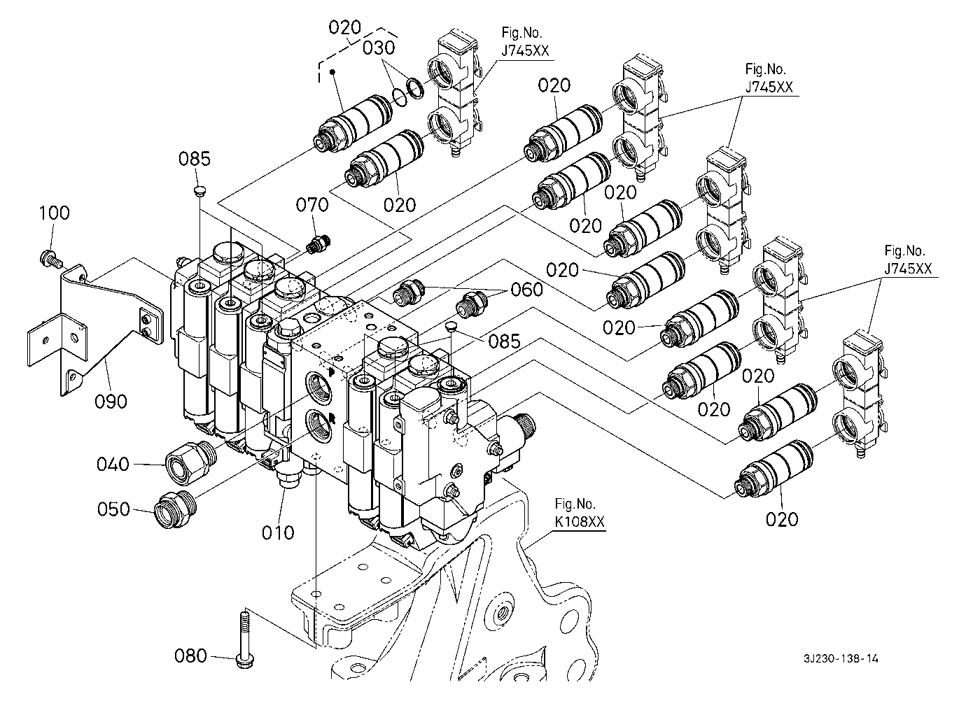 Remote Control Valve (5 Valves) [W/O Front 3P] [W/