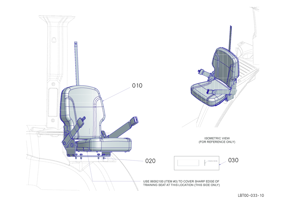 Training Seat Assembly - Fabric, Range 1