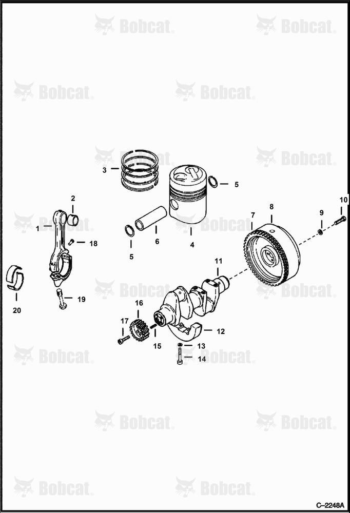 CRANKSHAFT, Piston & Flywheel (Deutz F2L411W)
