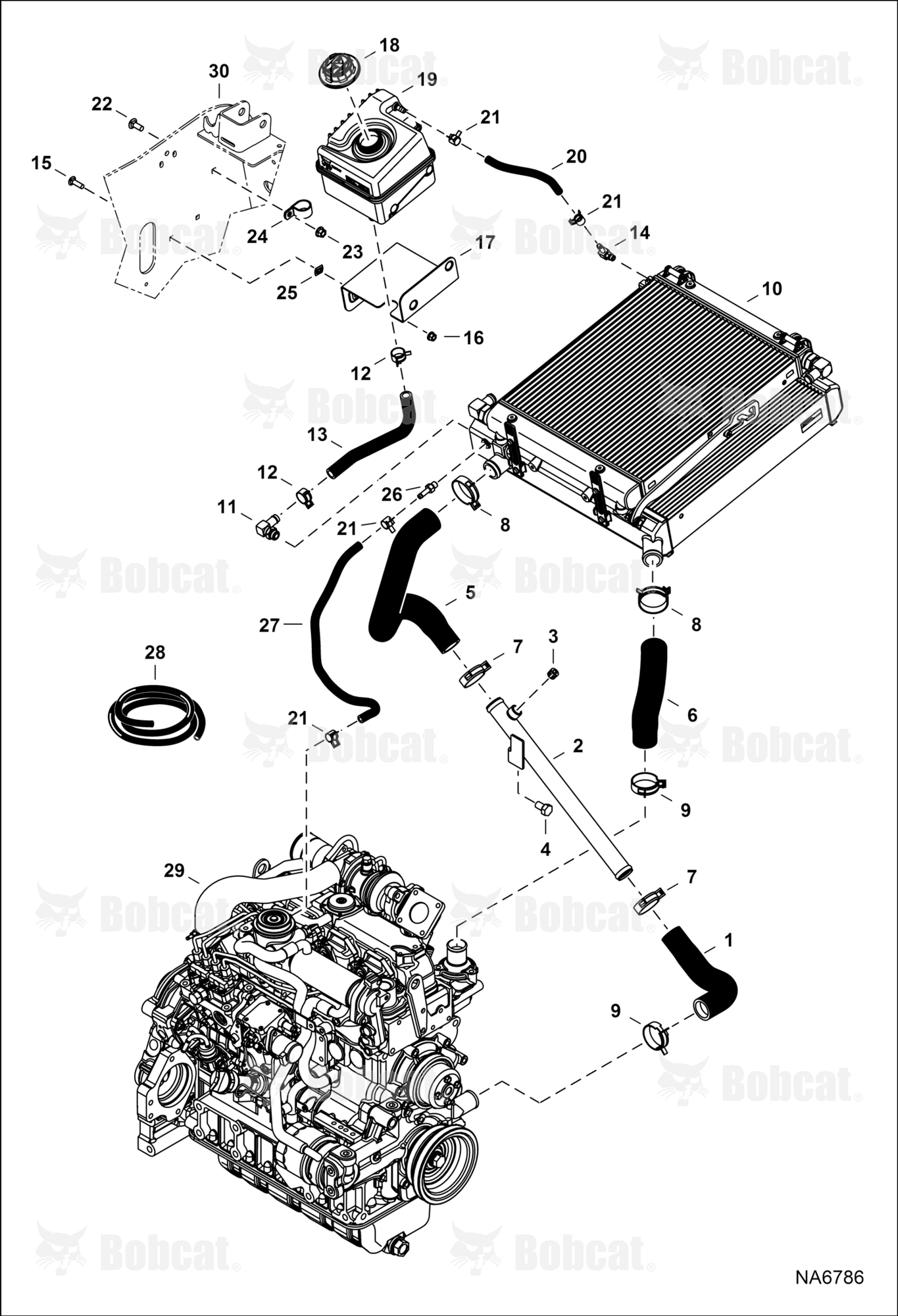 Engine & Attaching Parts (Radiator Water Exchanger)  A3NL11001 - A3NL11635