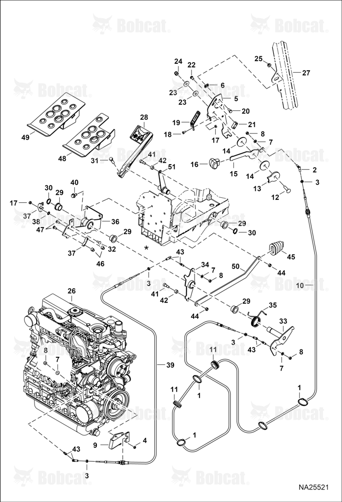 Engine Speed Control (SJC) (Hand Cable & Foot Cable)