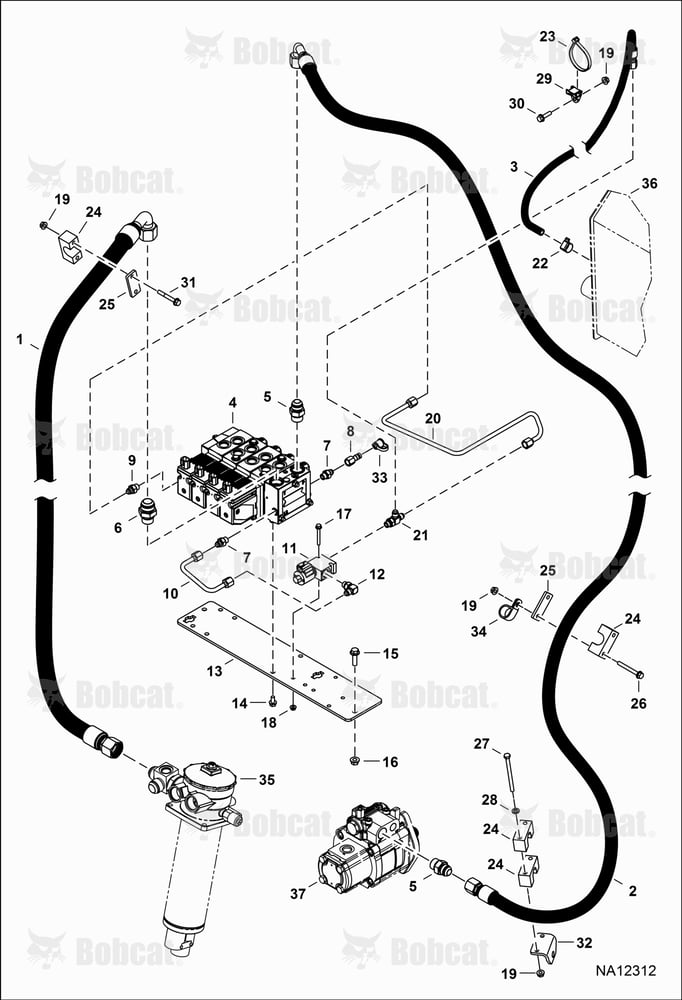 Hydraulic Circuitry (Control Valve) (Main) (Non-leveling) B41411001 - B41416000