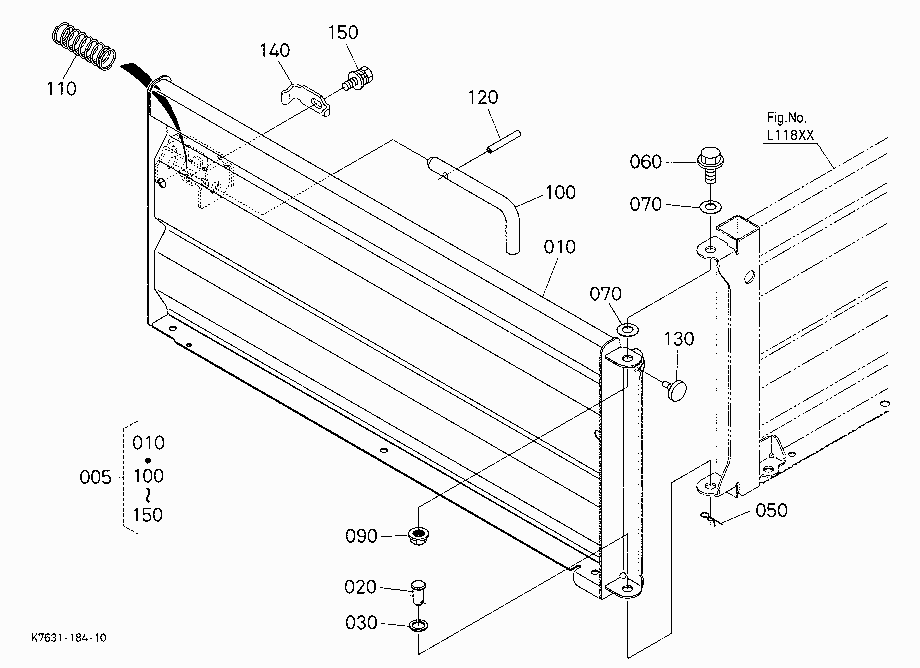 BOX PLATE (FRONT) (LEFT) [BED LINER]