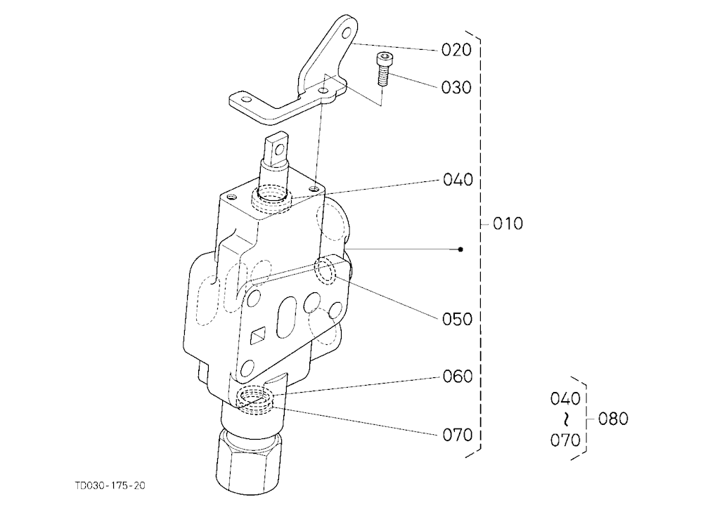 Auxiliary Control Valve (Double) [Component Parts]