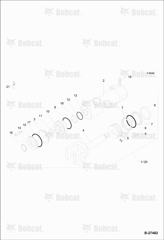Hydraulic Cylinder - Swivelling Bucket
