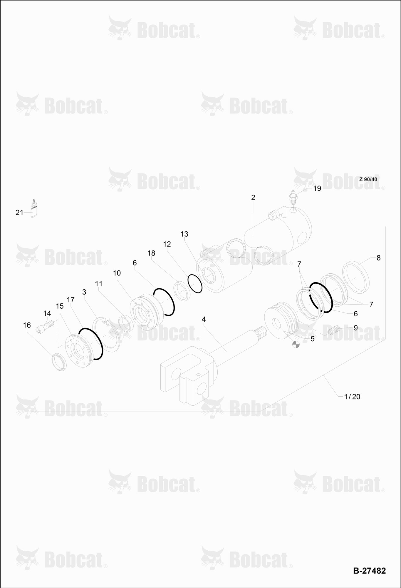 Hydraulic Cylinder - Swivelling Bucket