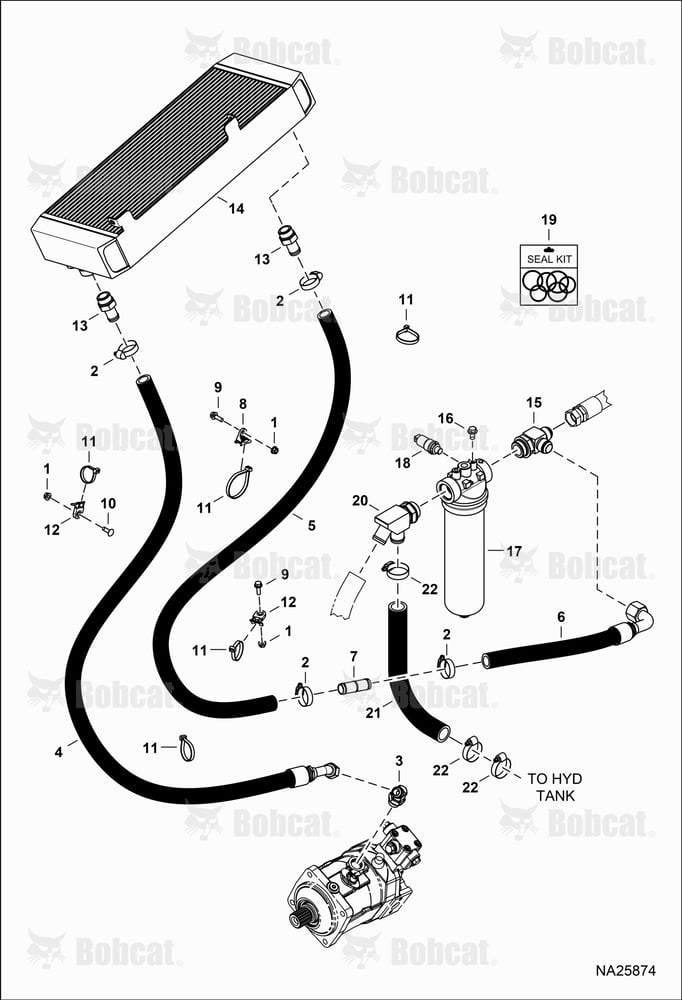 Hydrostatic Circuitry (Oil Cooling & Filtration) B69A11001 & Above