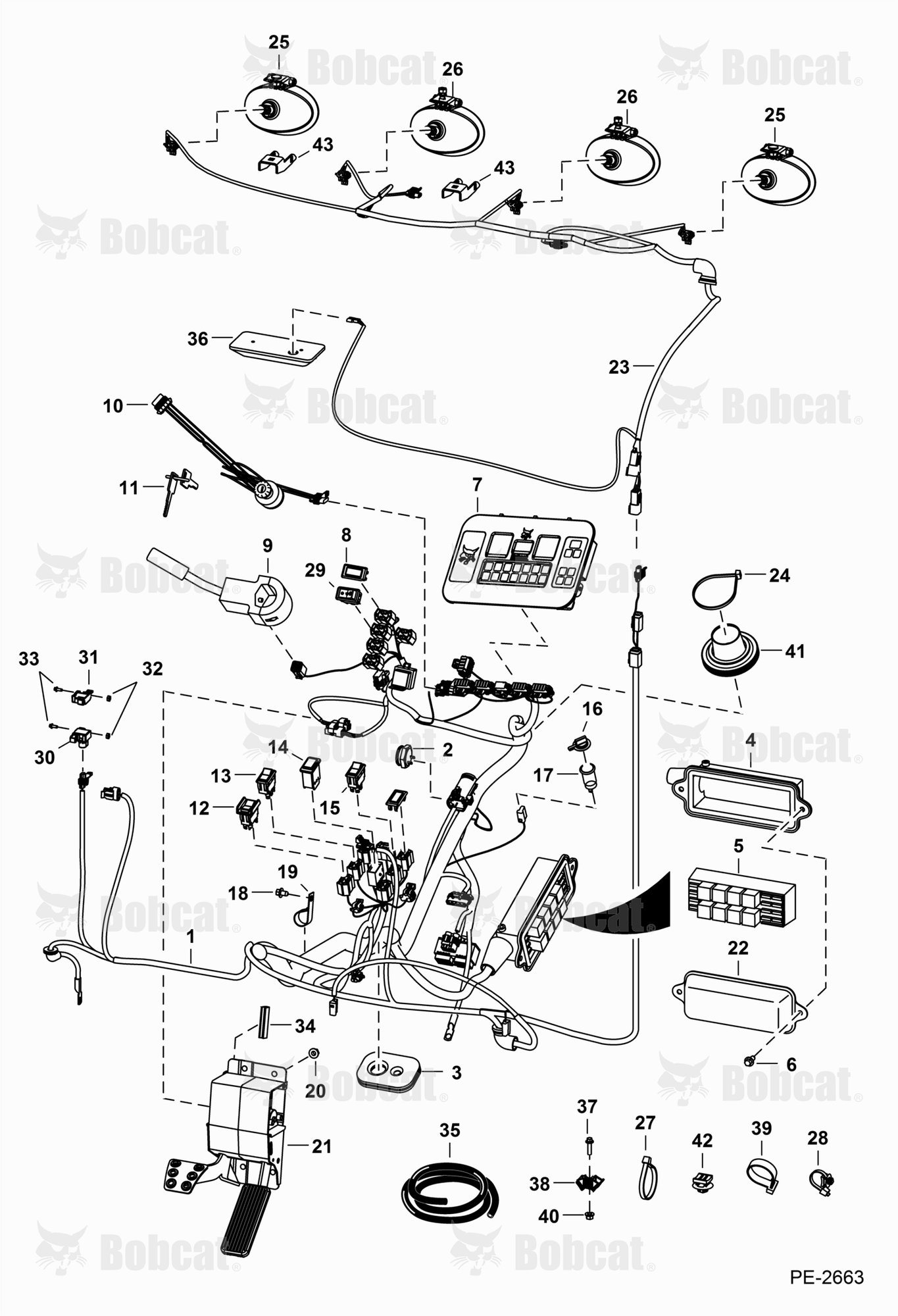 CAB Electrical Circuitry (Plastic Covered Pedal Assembly)