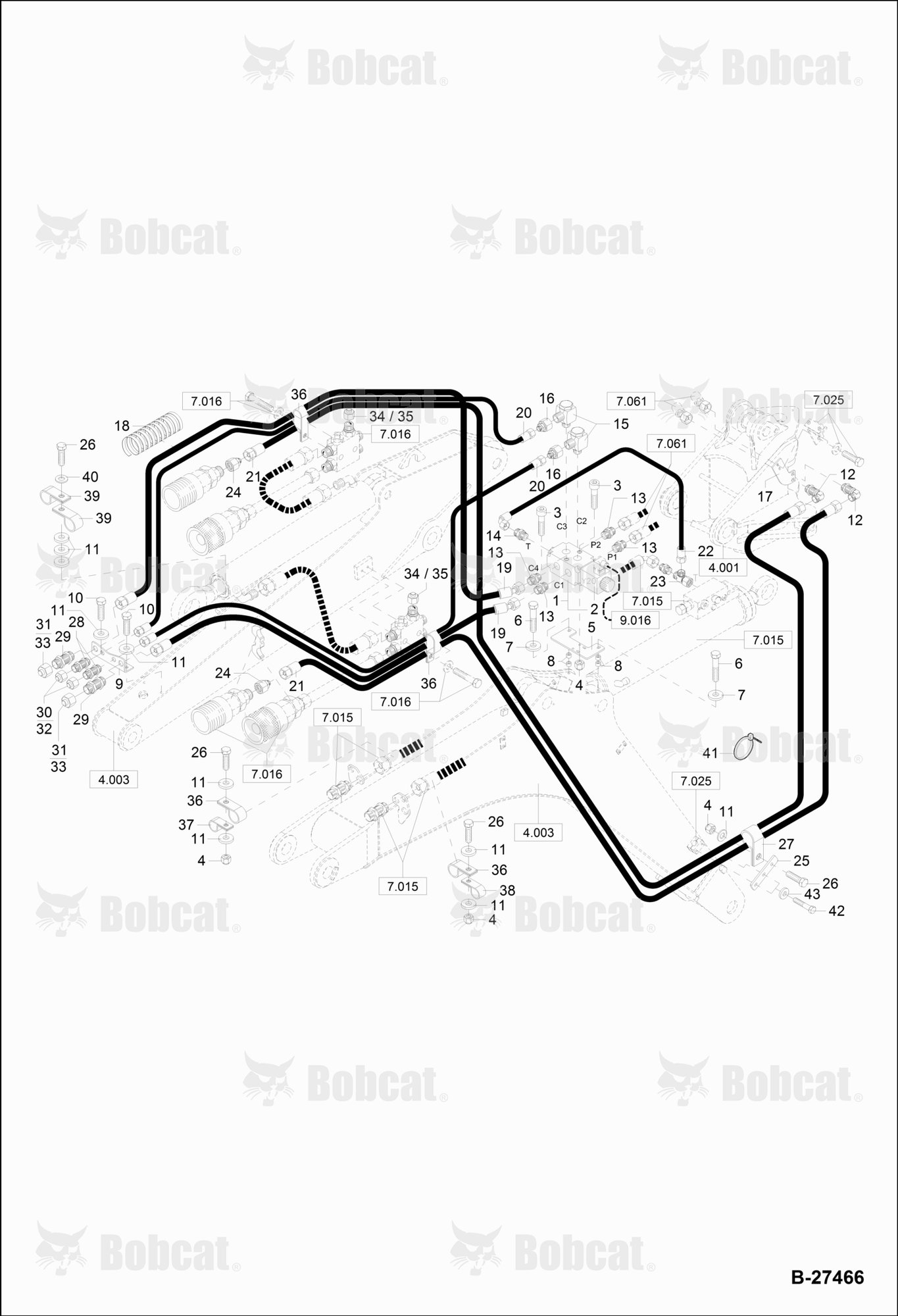 Hydraulic Installation (3rd+4th Additional Circuit) (Mono Boom)