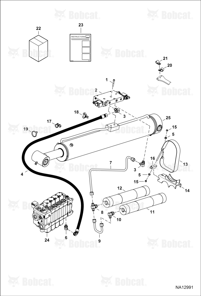 Hydraulic Circuitry (Boom Suspension) (Double Accumulator)  B4C311001 - B4C317000