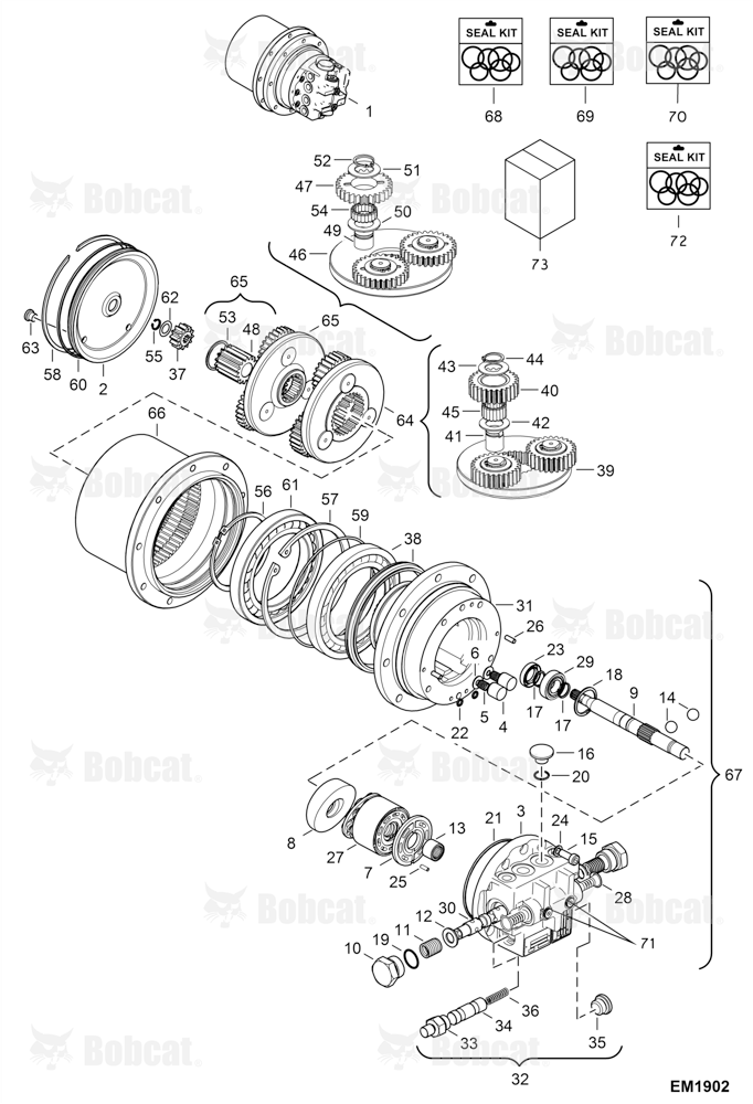 Travel Motor (2-Speed) (Low Torque) B3BL11001 - B3BL13617