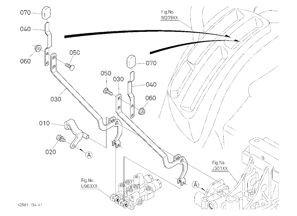 Rear Control Valve Kit (Lever) (W/G No. Bx7376) [O