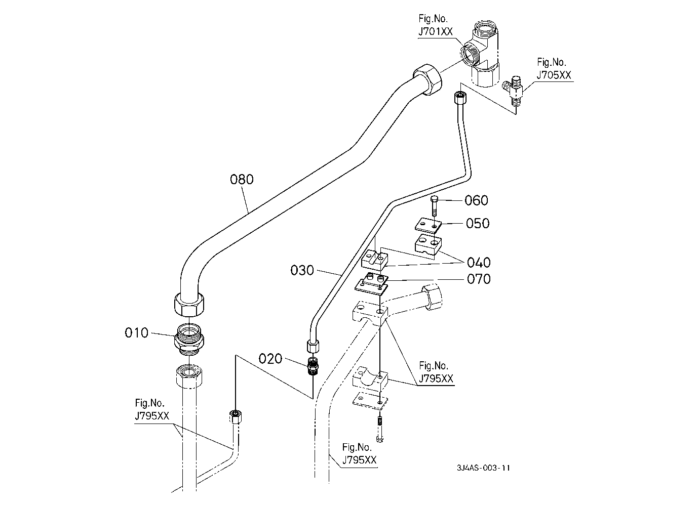 Front Loader Oil Pipe (Rear)