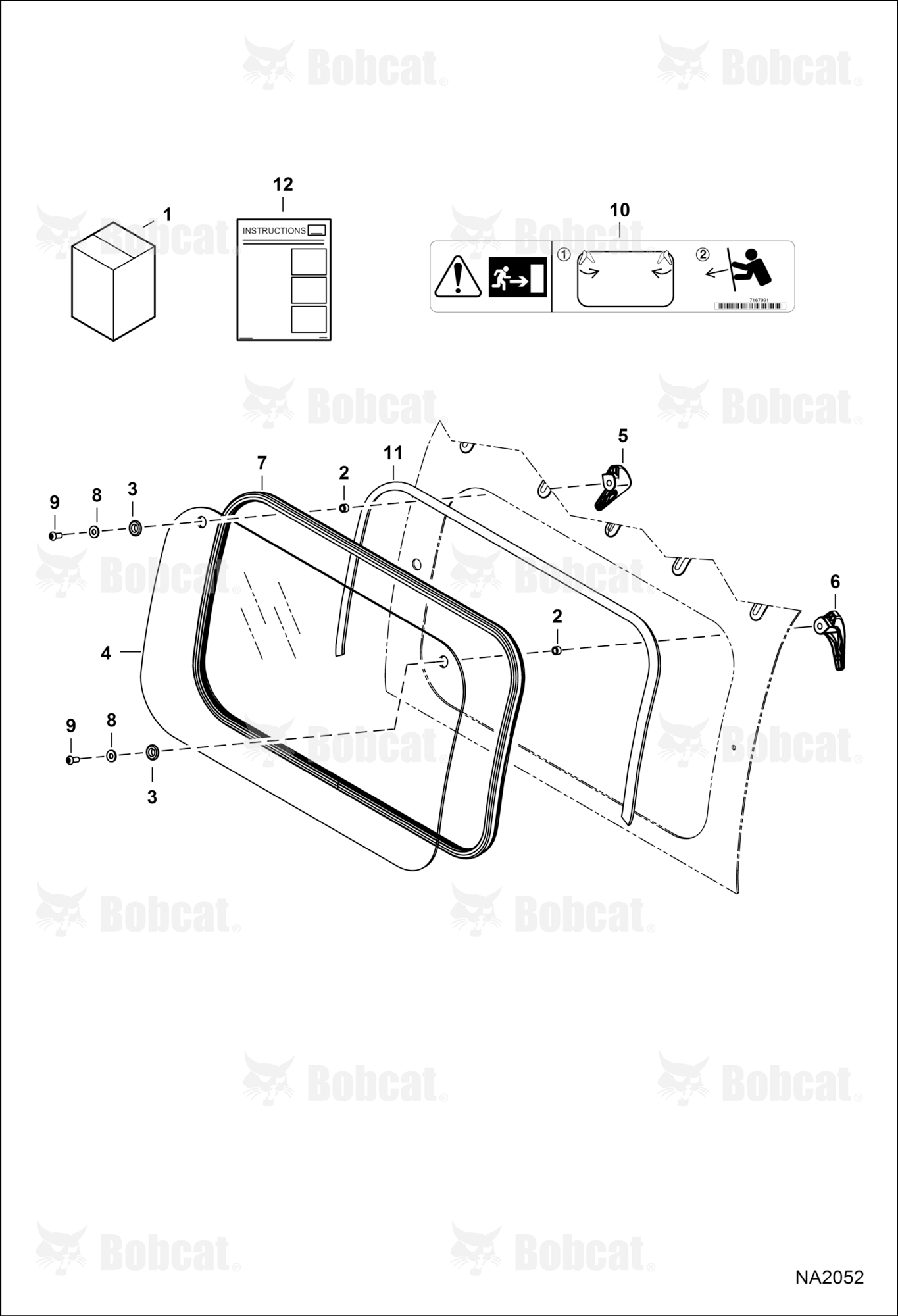 CAB Windows (Rear) (Polycarbonate) (678 x 390 mm) (26.7 x 15.37") CAB Opening)