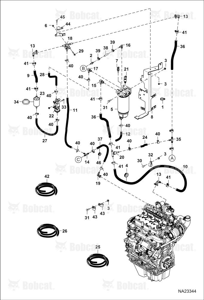 Engine & Attaching Parts (Fuel System) (Fuel Filter & Hoses)