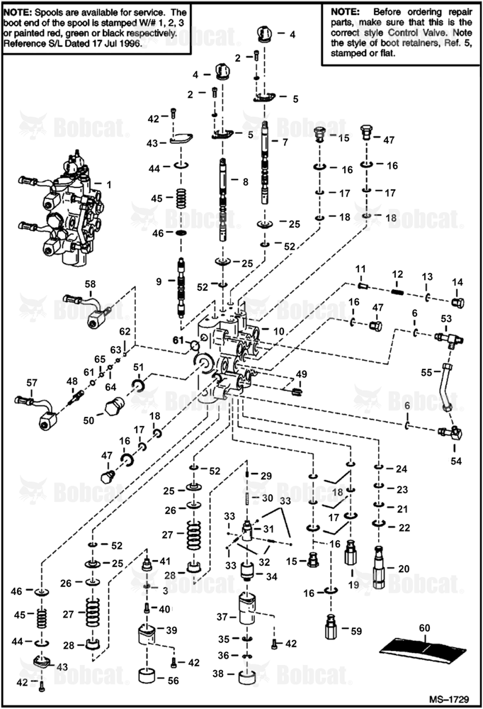 High Flow Hydraulics (Hydraulic Control Valve) (SEE NOTE) 512816001 - 512818891, 509718001 - 509718112