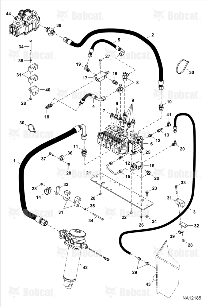 Hydraulic Circuitry (Control Valve) (Main)  B33G14000 - B33G16000, B33W14000 - B33W16000