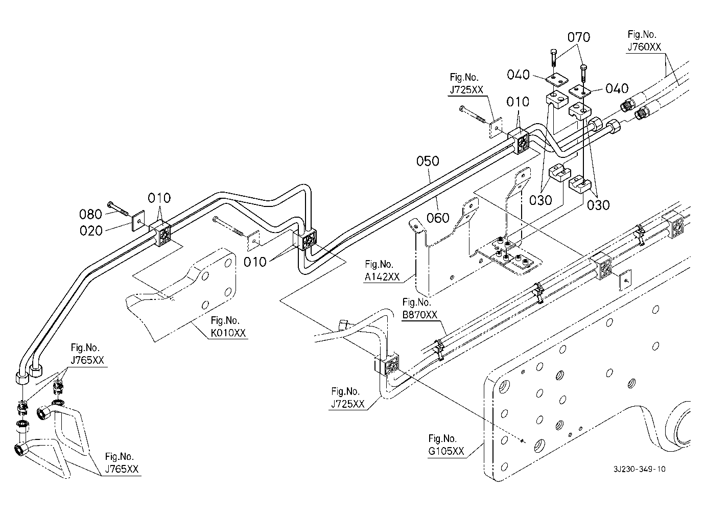 Front Hydraulic Outlet Pipe (Middle) [With Front H