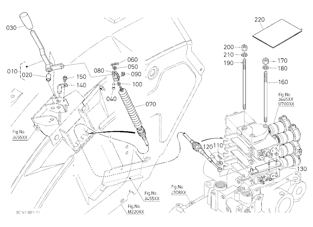 Auxiliary Control Valve Lever Kit (3Rd) (W/G No.M7