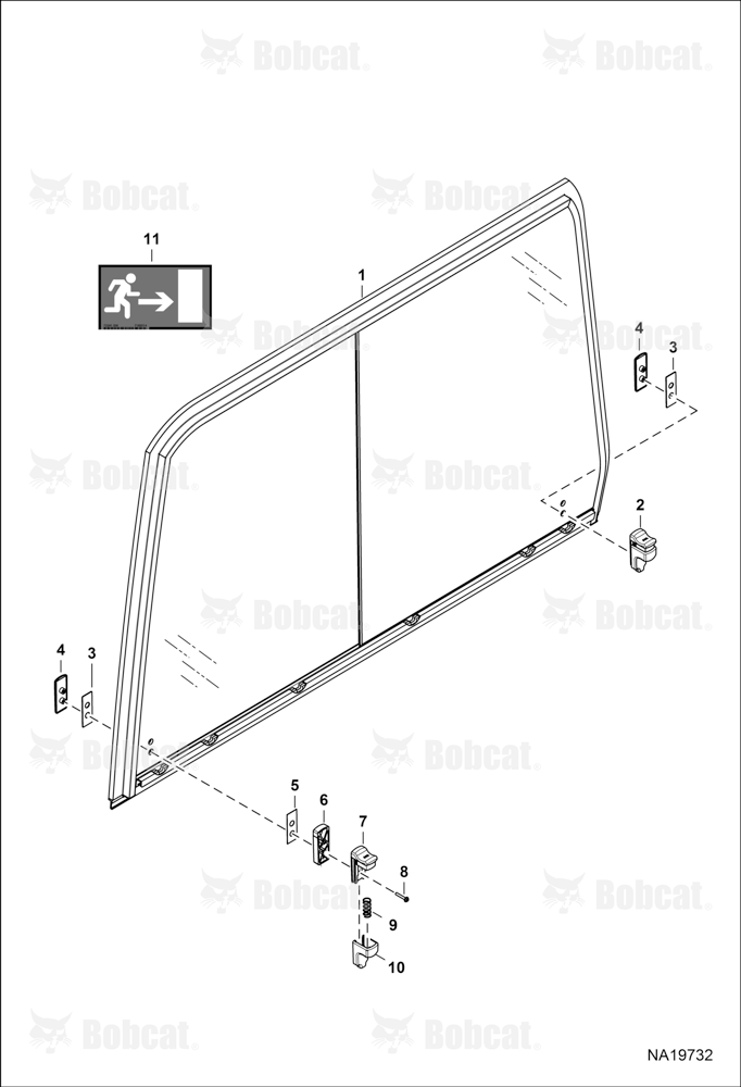 Operator CAB (RH Window) (Slider) B48414384 & Above