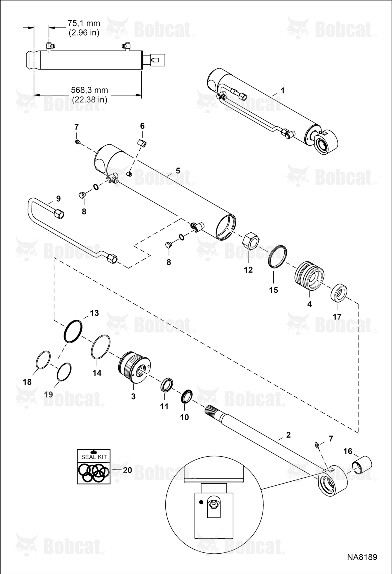 Tilt Cylinder (RH)  B3BY11001 - B3BY14149
