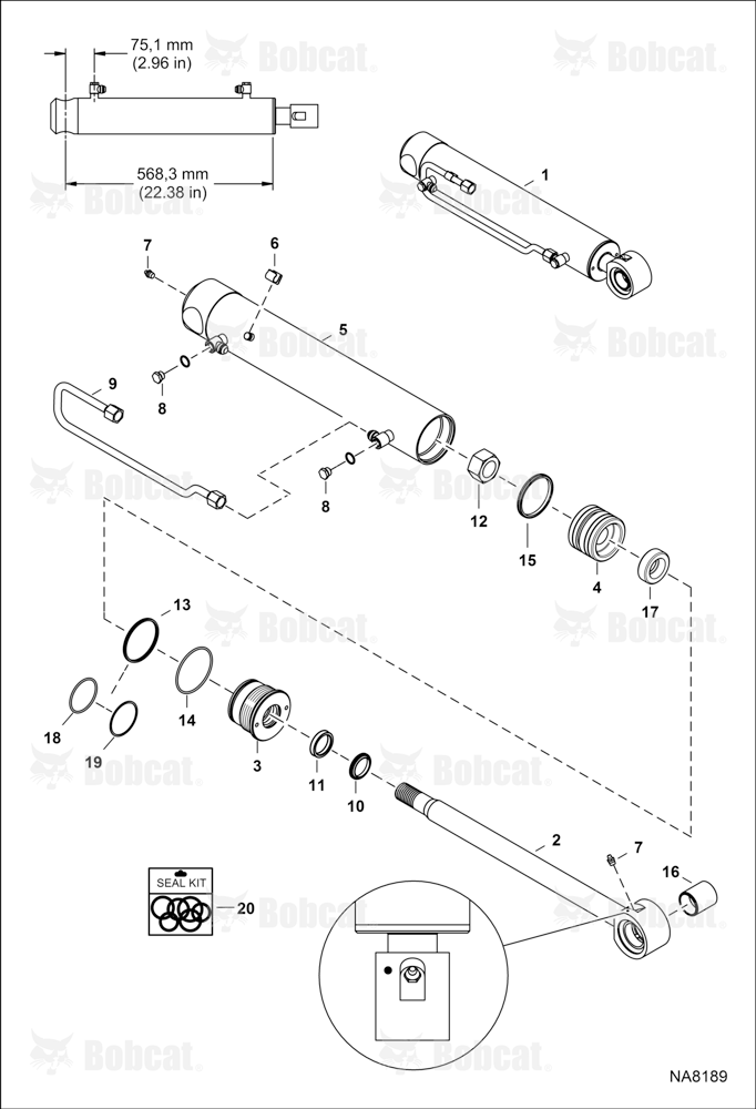 Tilt Cylinder (RH) B47711001 - B47715400