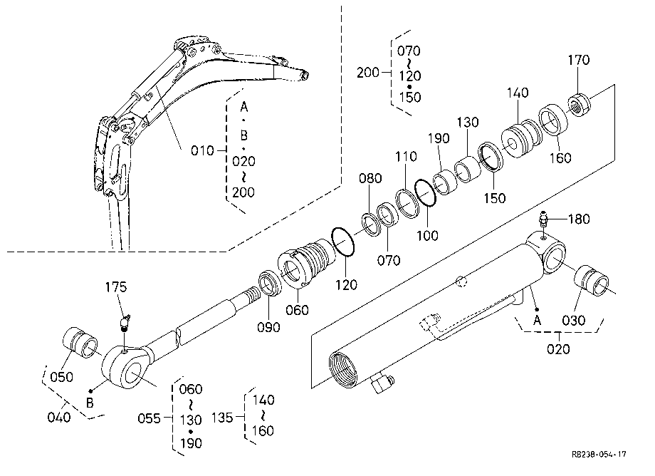 Arm Cylinder And Component Parts