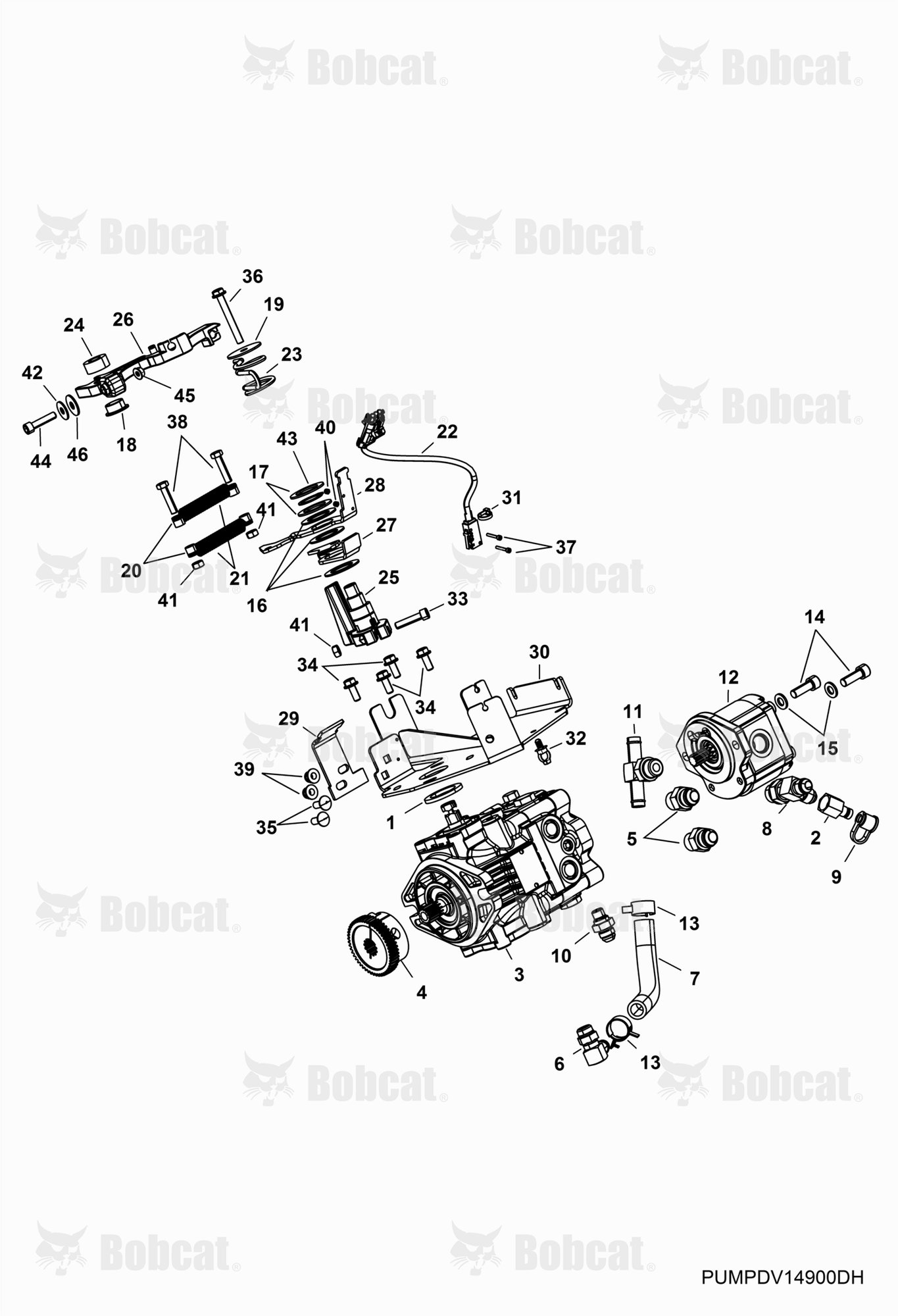 Hydrostatic Pump & Attaching Parts  AVW220001 & Above