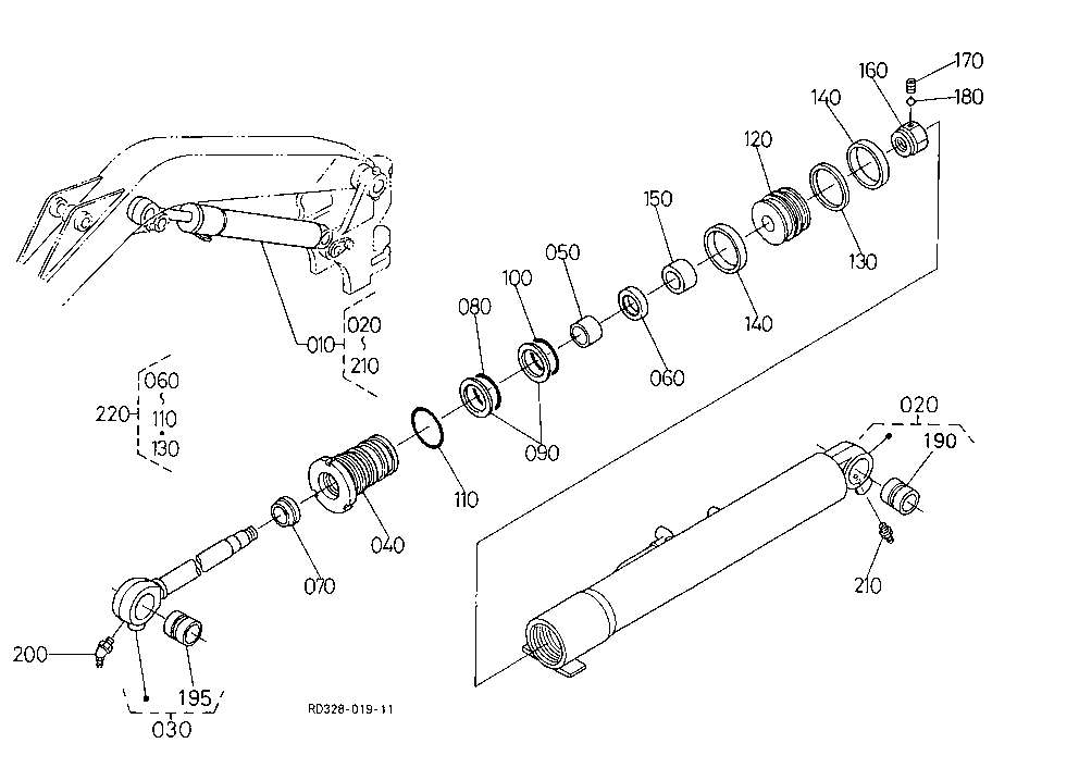 Boom Cylinder And Component Parts