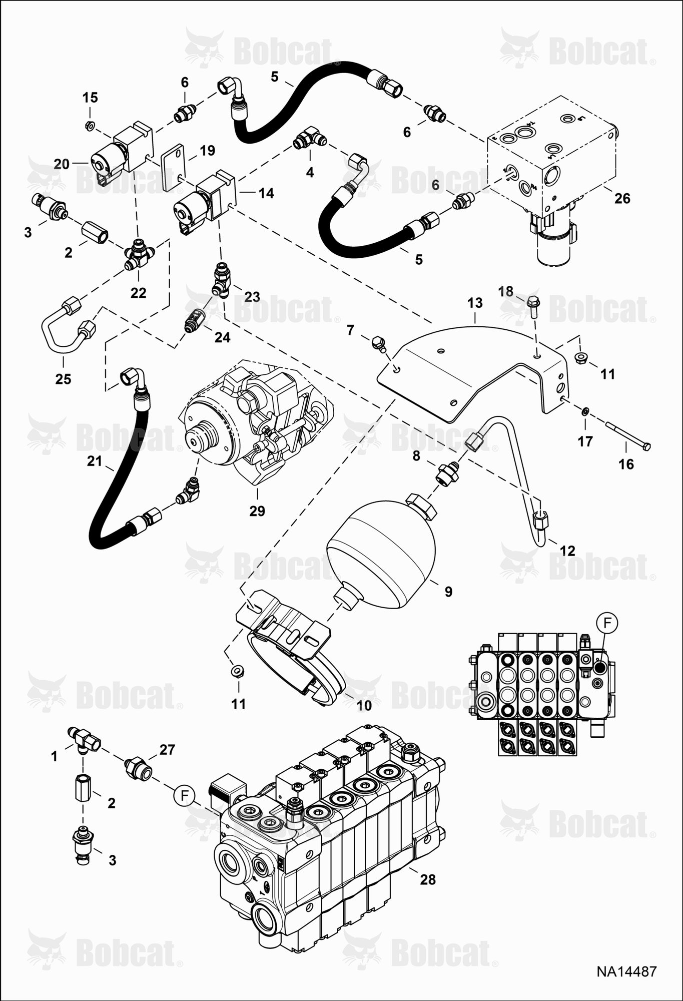 Hydraulic Circuitry (Parking Brake Accumulator) (Tractor)
