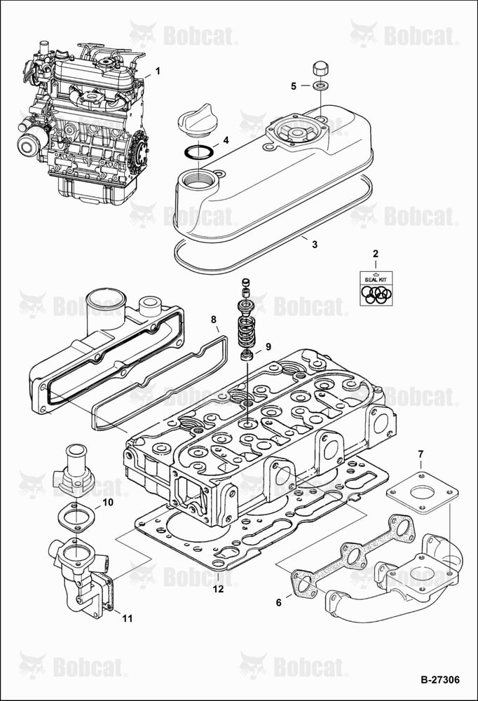 Engine & Upper Gasket Kit (Kubota - D1005-E3B-BC-3)(Tier IV Replacement)