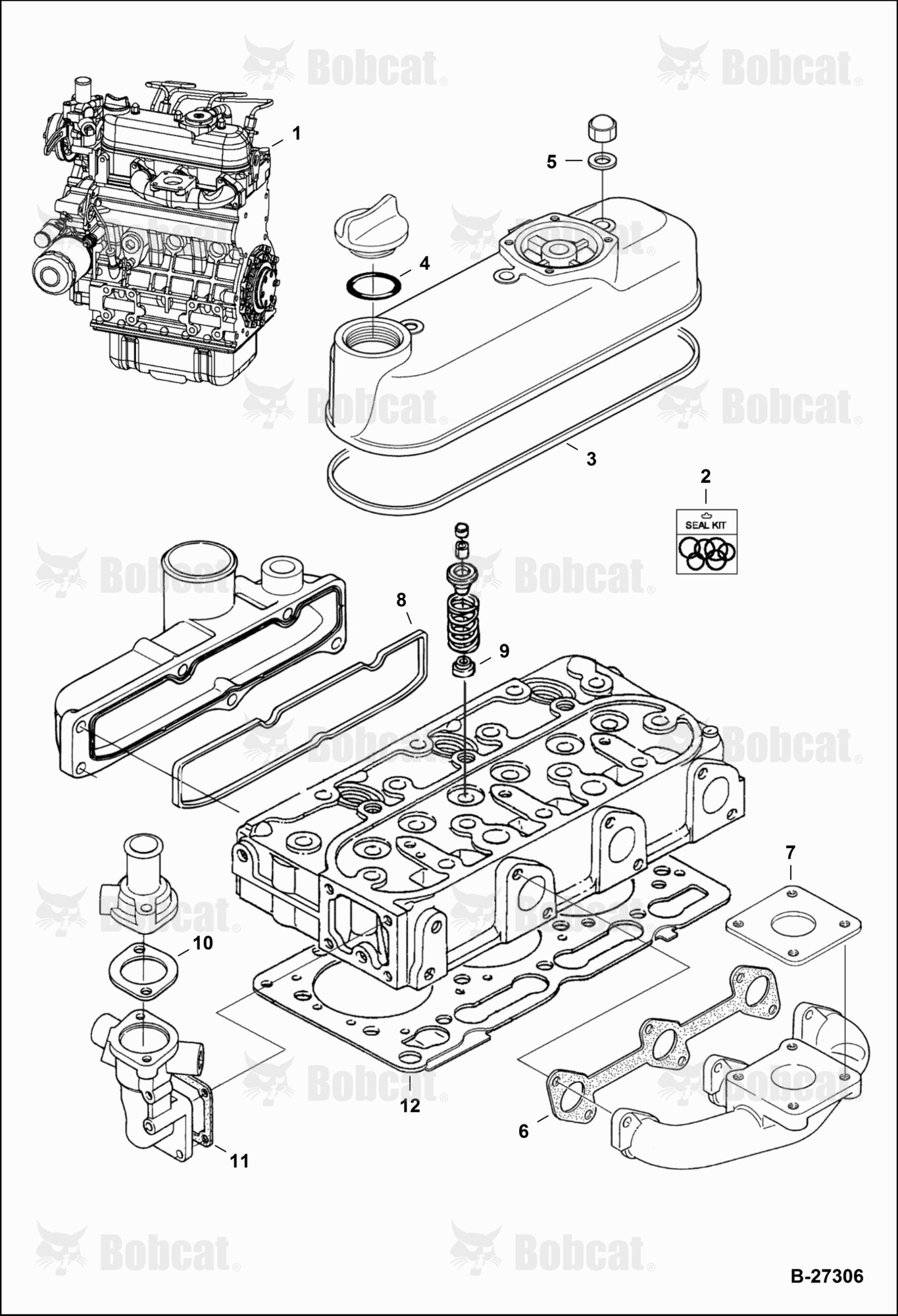 Engine & Upper Gasket Kit (Kubota - D1005-E3B-BC-3)(Tier IV Replacement)