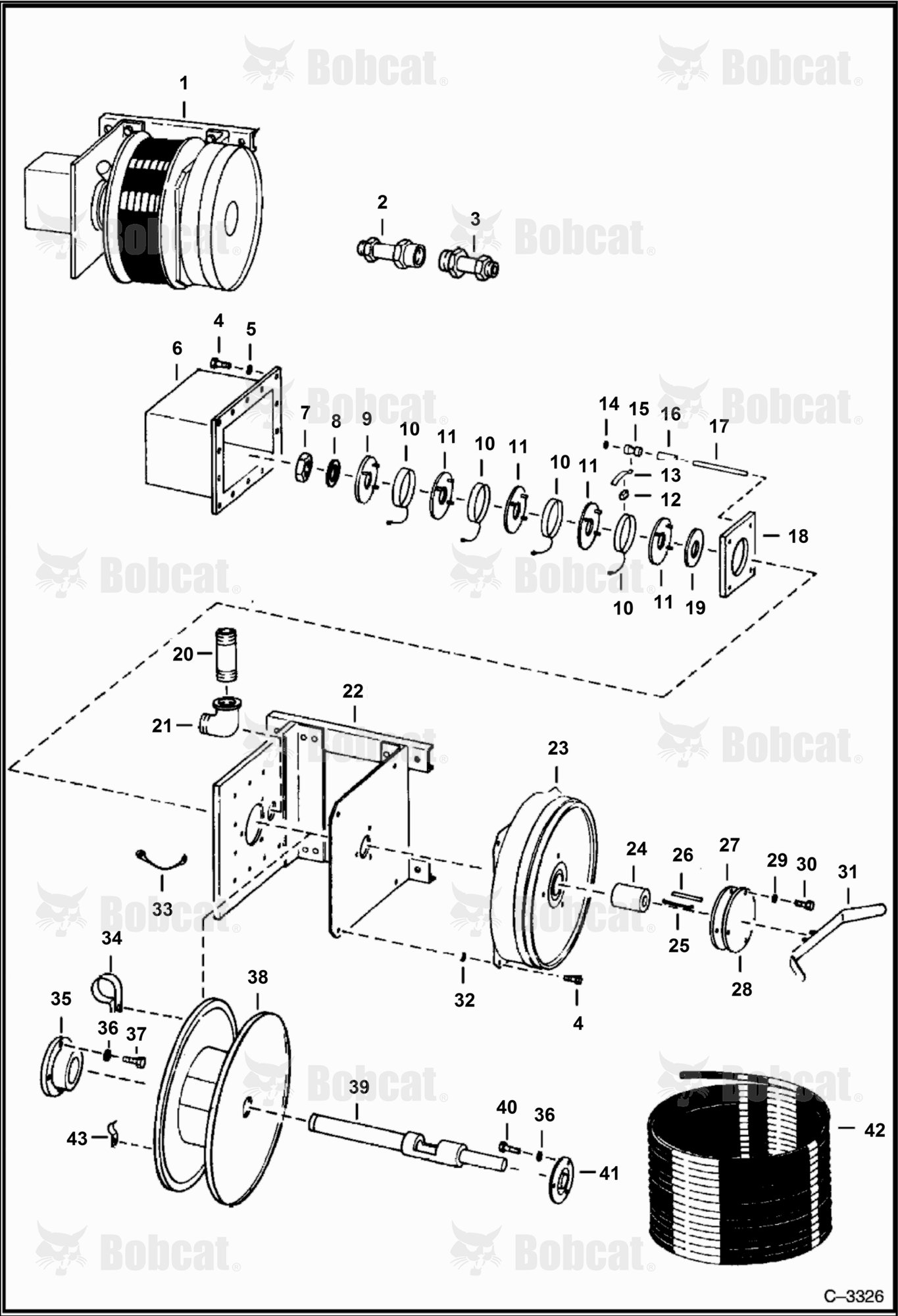 Electric Cord Reel (Explosion Proof) (M-500 S/N 45407 & Above; M-600 S/N 73752 & Above)