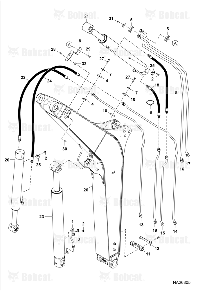 Hydraulic Circuitry (Work Tubelines & Cylinders)  B4GP15948 & Above
