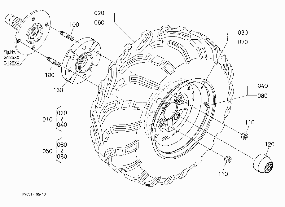 FRONT WHEEL (25*10-12,ATV)