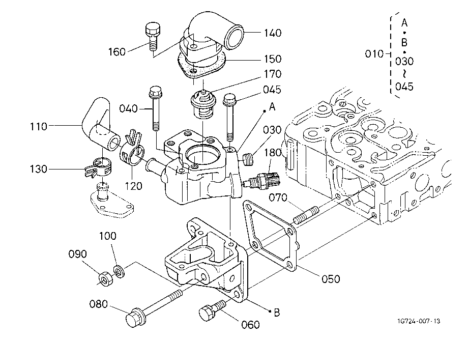 Water Flange And Thermostat