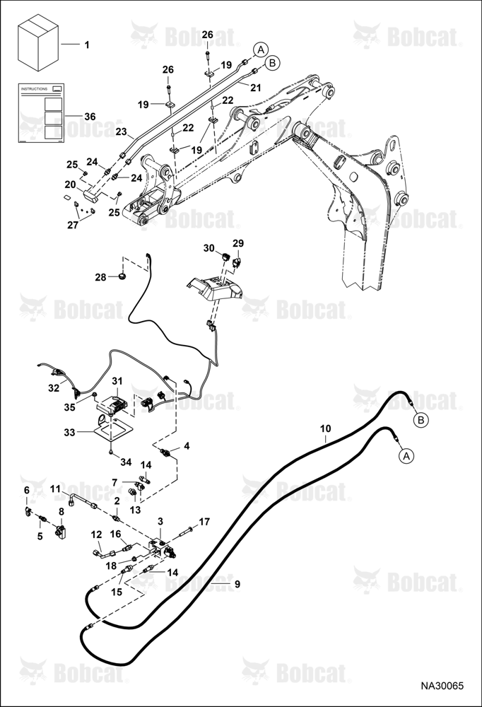 Hydraulic AUX 5 Kit (W/o AUX 2) (Standard Arm)