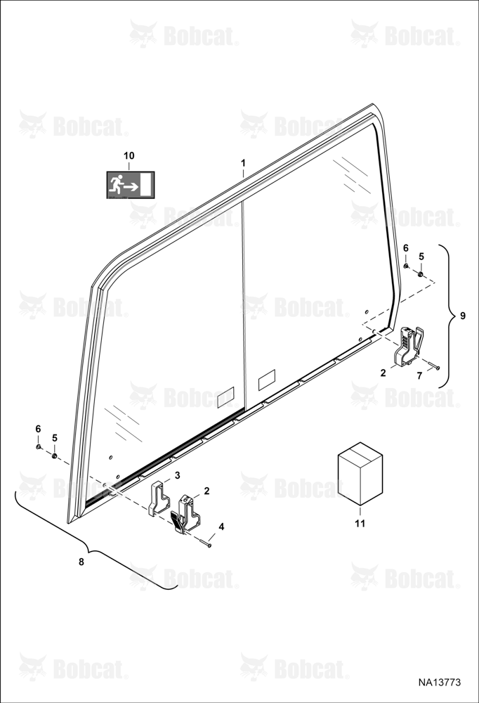 Operator CAB (RH Window) (Slider) B48411001 - B48414383