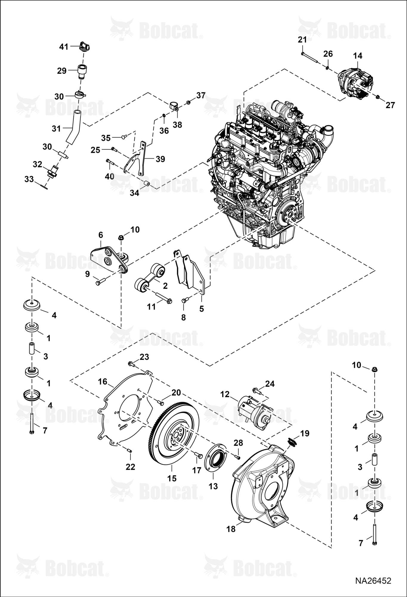 Engine & Attaching Parts (Flywheel & Engine Mounts)