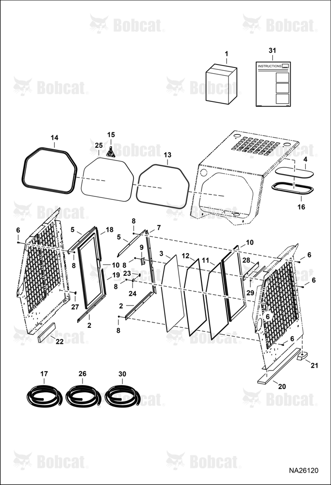 CAB Windows (Top, Rear & Side)