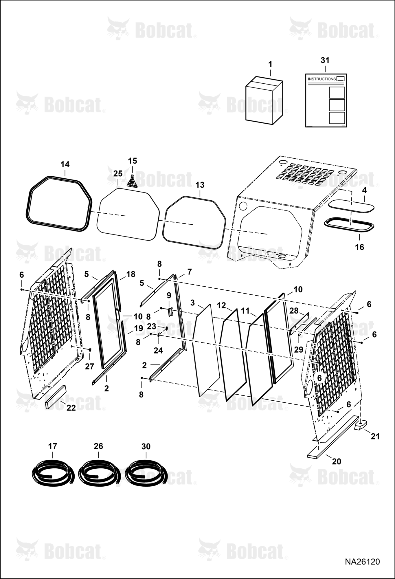 CAB Windows (Top, Rear & Side)